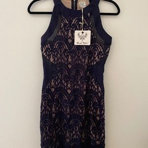 Blue Lace halter dress